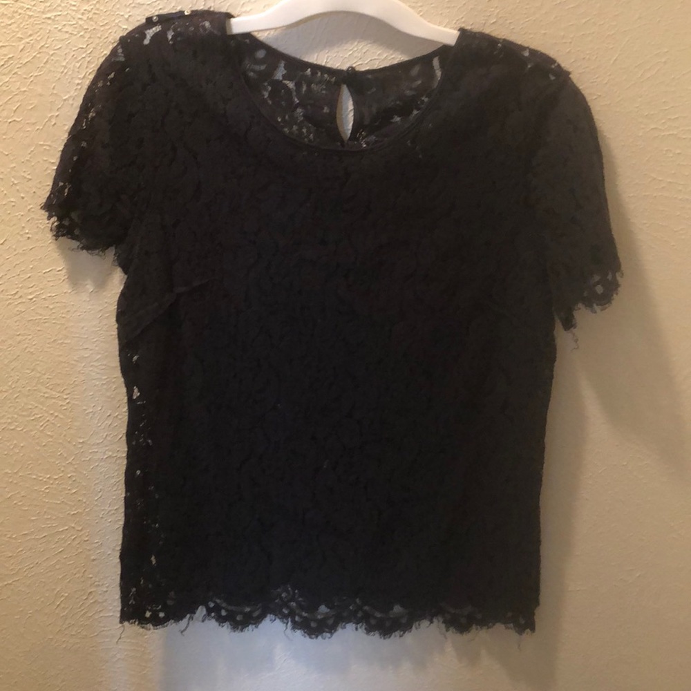 Navy lace blouse